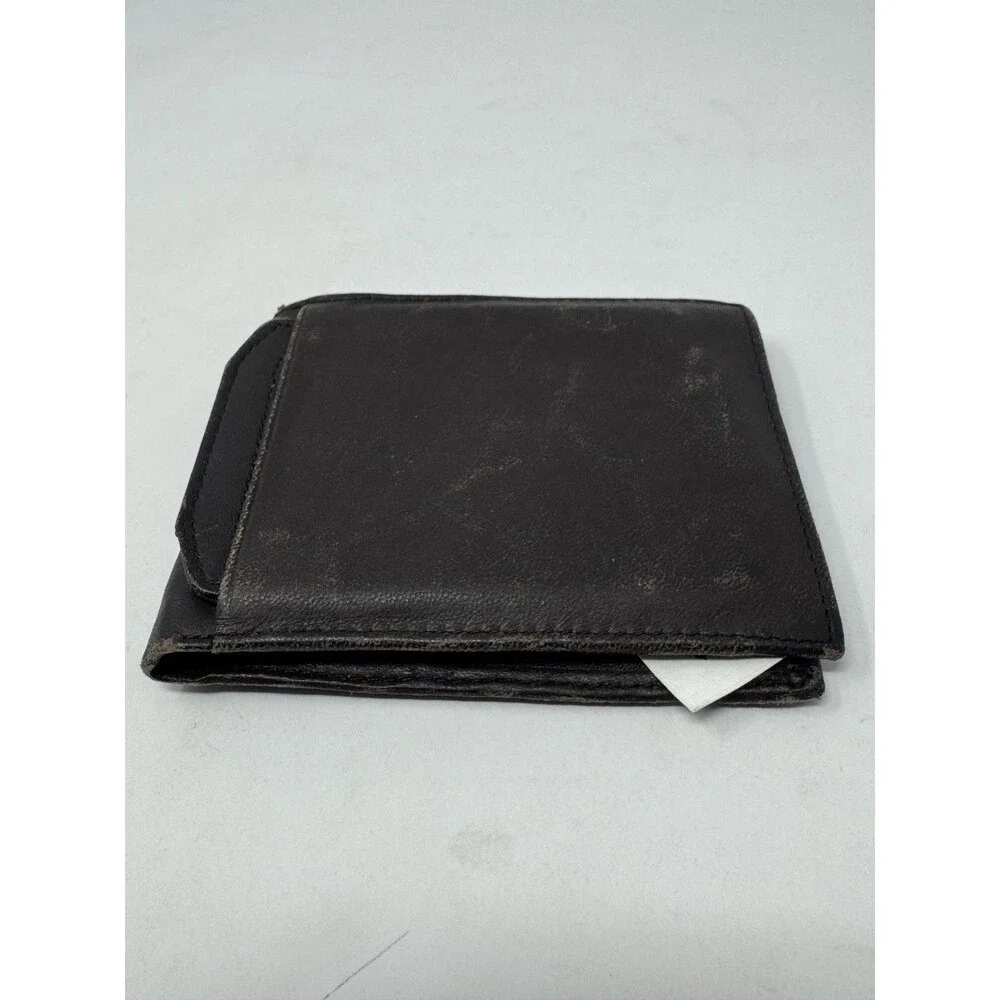 Vintage Rolfs Men's Genuine Leather Bifold Flipfold Wallet Dark Brown